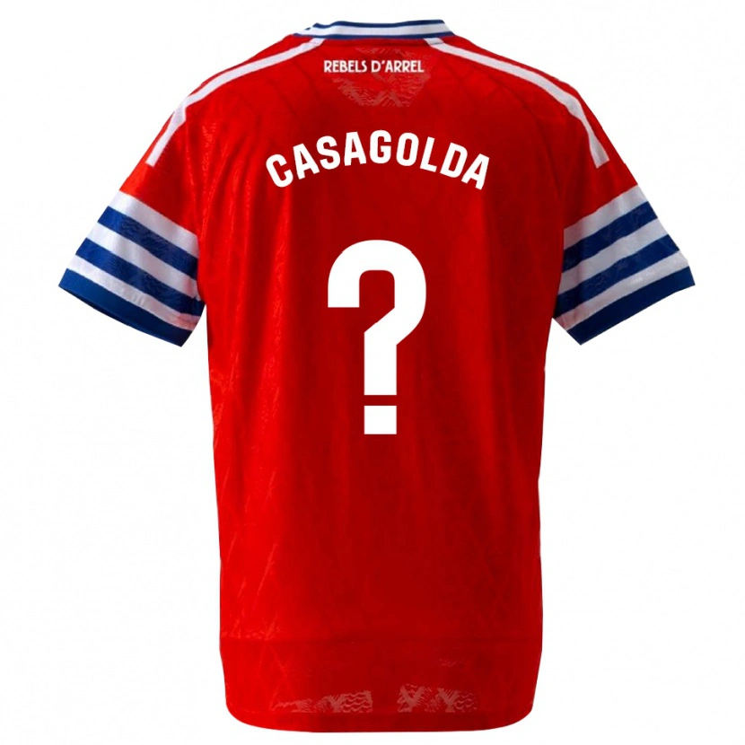 Danxen Heren Pau Casagolda #0 Koninklijk Blauw Rood Uitshirt Uittenue 2026/27 T-Shirt België