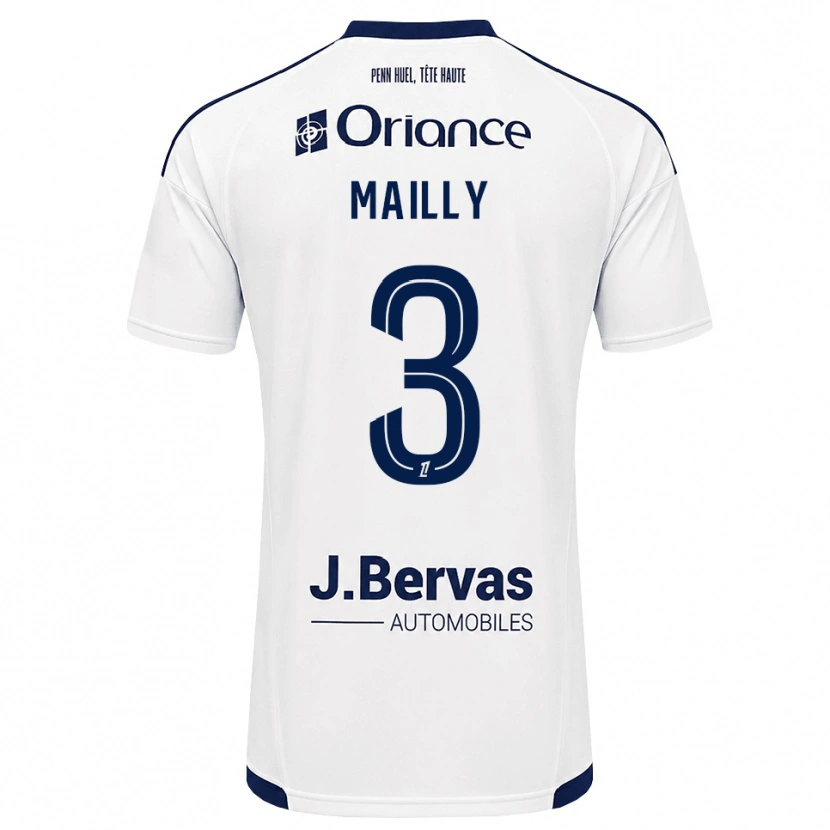 Danxen Heren Evan Mailly #3 Marineblauw Wit Uitshirt Uittenue 2026/27 T-Shirt België