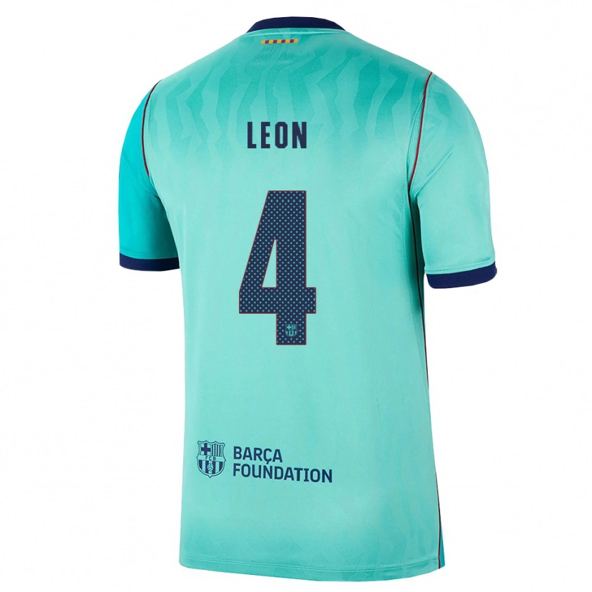 Danxen Heren Maria Pilar Leon #4 Aqua Donker Turquoise Koninklijk Blauw Thuisshirt Derde Tenue 2026/27 T-Shirt België
