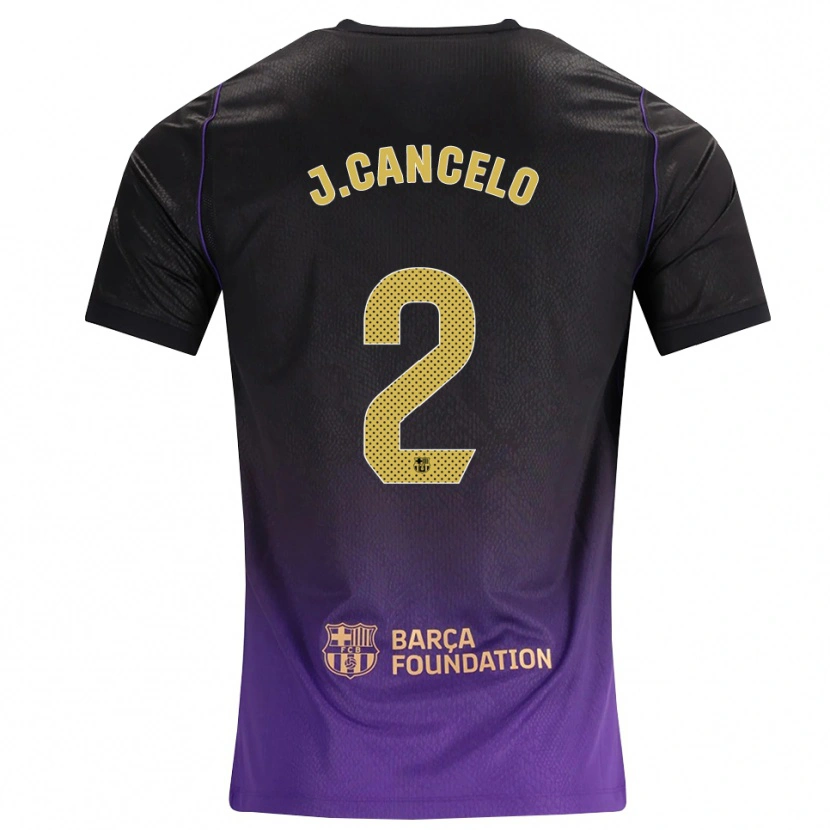 Danxen Heren João Cancelo #2 Paars Geel Zwart Uitshirt Uittenue 2026/27 T-Shirt België
