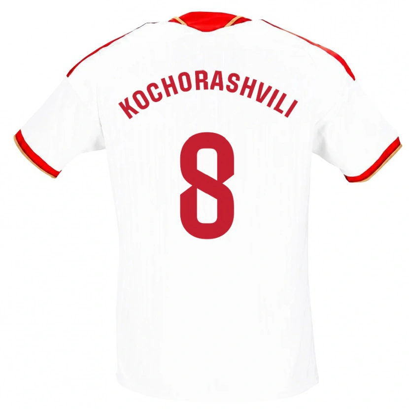 Danxen Dames Giorgi Kochorashvili #8 Wit Rood Thuisshirt Thuistenue 2026/27 T-Shirt België