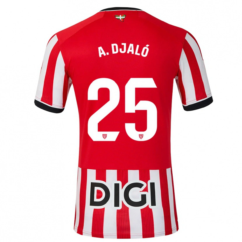 Danxen Dames Álvaro Djaló #25 Rood Zwart Wit Thuisshirt Thuistenue 2026/27 T-Shirt België