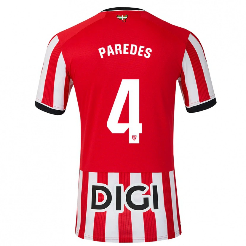 Danxen Dames Aitor Paredes #4 Rood Zwart Wit Thuisshirt Thuistenue 2026/27 T-Shirt België
