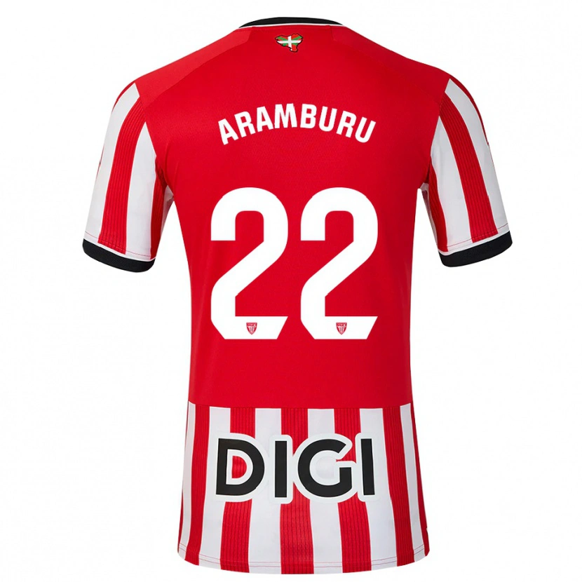 Danxen Dames Beñat Aramburu #22 Rood Zwart Wit Thuisshirt Thuistenue 2026/27 T-Shirt België