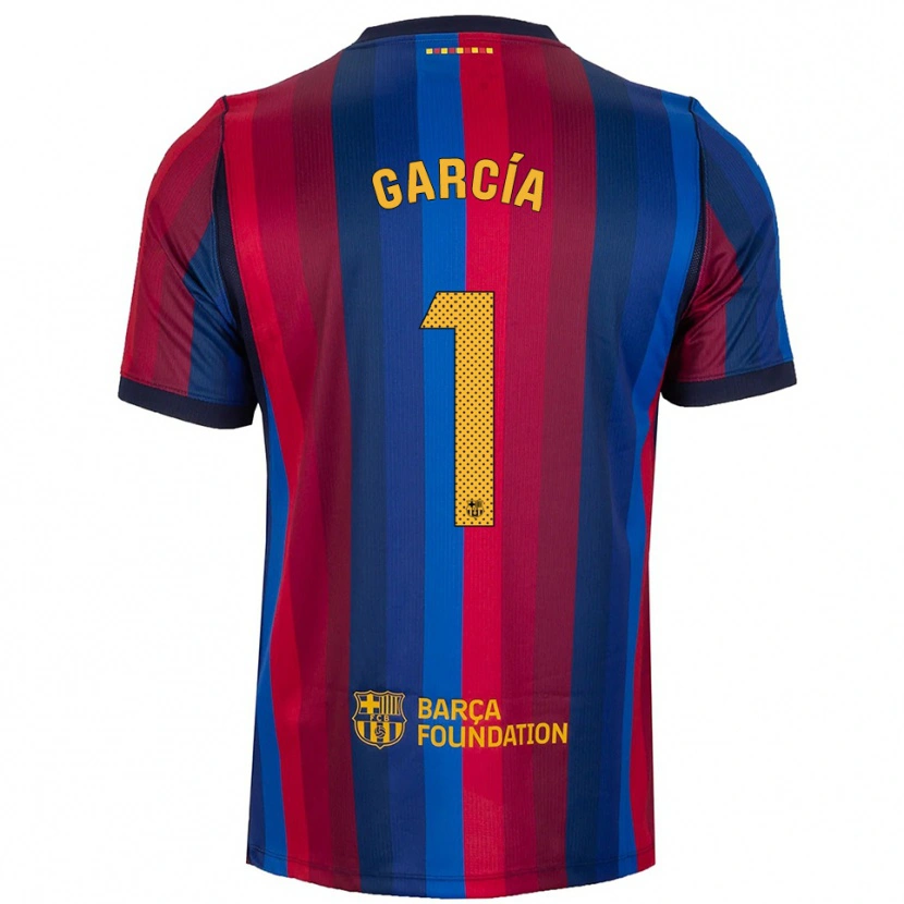 Danxen Dames Joan García #1 Koninklijk Blauw Rood Geel Thuisshirt Thuistenue 2026/27 T-Shirt België