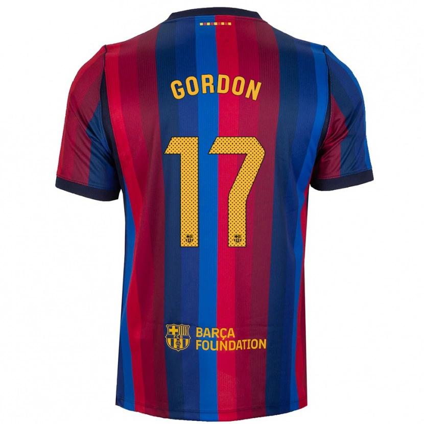 Danxen Dames Anthony Gordon #17 Koninklijk Blauw Rood Geel Thuisshirt Thuistenue 2026/27 T-Shirt België