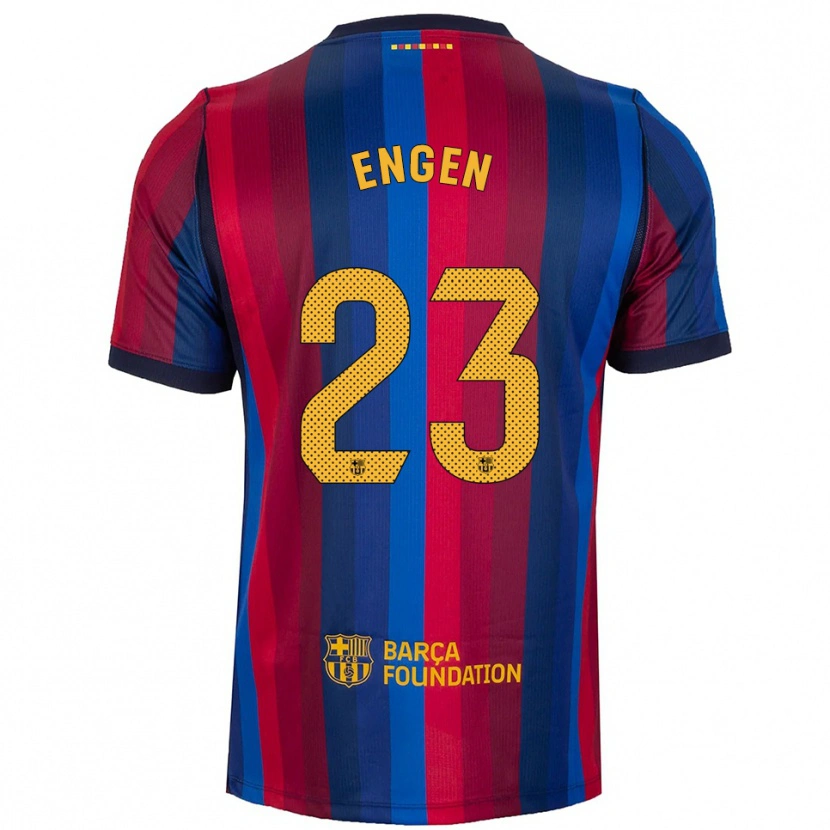Danxen Dames Ingrid Engen #23 Koninklijk Blauw Rood Geel Thuisshirt Thuistenue 2026/27 T-Shirt België