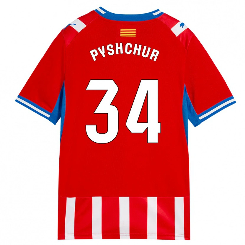 Danxen Dames Oleksandr Pyshchur #34 Rood Wit Hemelsblauw Thuisshirt Thuistenue 2026/27 T-Shirt België