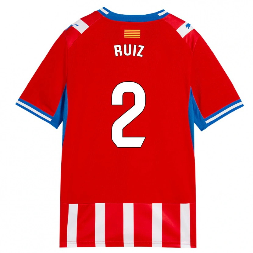Danxen Dames Ferran Ruiz #2 Rood Wit Hemelsblauw Thuisshirt Thuistenue 2026/27 T-Shirt België