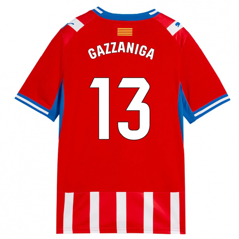 Danxen Dames Paulo Gazzaniga #13 Rood Wit Hemelsblauw Thuisshirt Thuistenue 2026/27 T-Shirt België