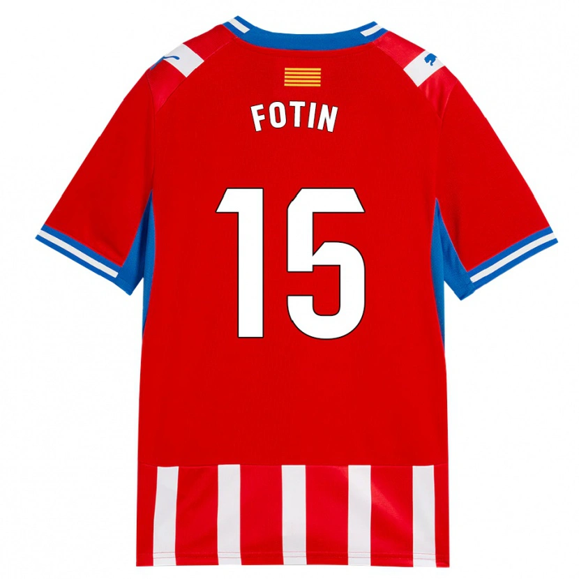 Danxen Dames Rareș Fotin #15 Rood Wit Hemelsblauw Thuisshirt Thuistenue 2026/27 T-Shirt België