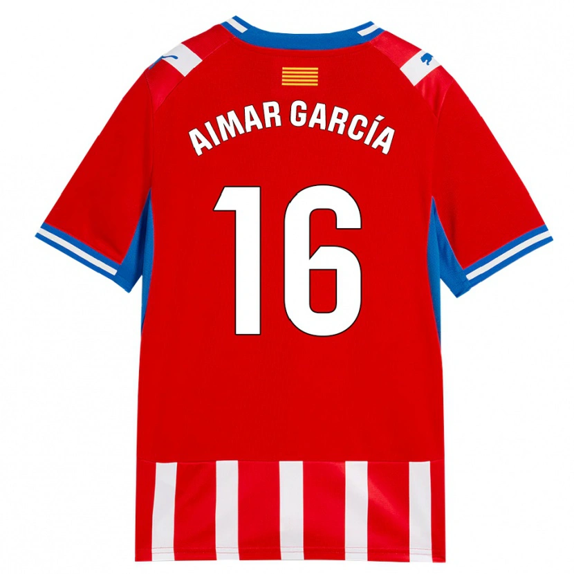 Danxen Dames Aimar García #16 Rood Wit Hemelsblauw Thuisshirt Thuistenue 2026/27 T-Shirt België