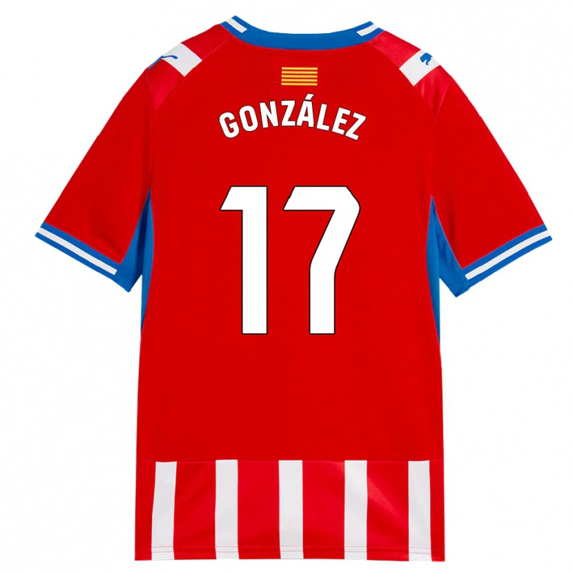 Danxen Dames Javi González #17 Rood Wit Hemelsblauw Thuisshirt Thuistenue 2026/27 T-Shirt België