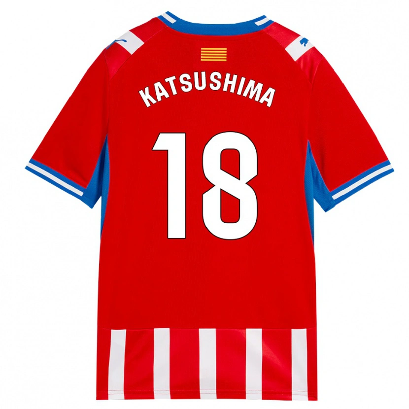 Danxen Dames Shinnosuke Katsushima #18 Rood Wit Hemelsblauw Thuisshirt Thuistenue 2026/27 T-Shirt België