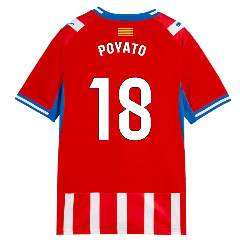 Danxen Dames Marina Poyato #18 Rood Wit Hemelsblauw Thuisshirt Thuistenue 2026/27 T-Shirt België