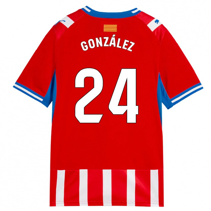 Danxen Dames Izan González #24 Rood Wit Hemelsblauw Thuisshirt Thuistenue 2026/27 T-Shirt België