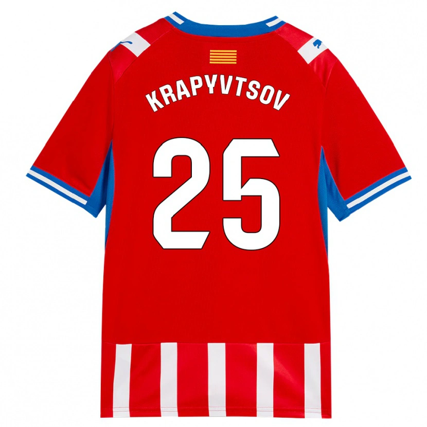 Danxen Dames Vladyslav Krapyvtsov #25 Rood Wit Hemelsblauw Thuisshirt Thuistenue 2026/27 T-Shirt België