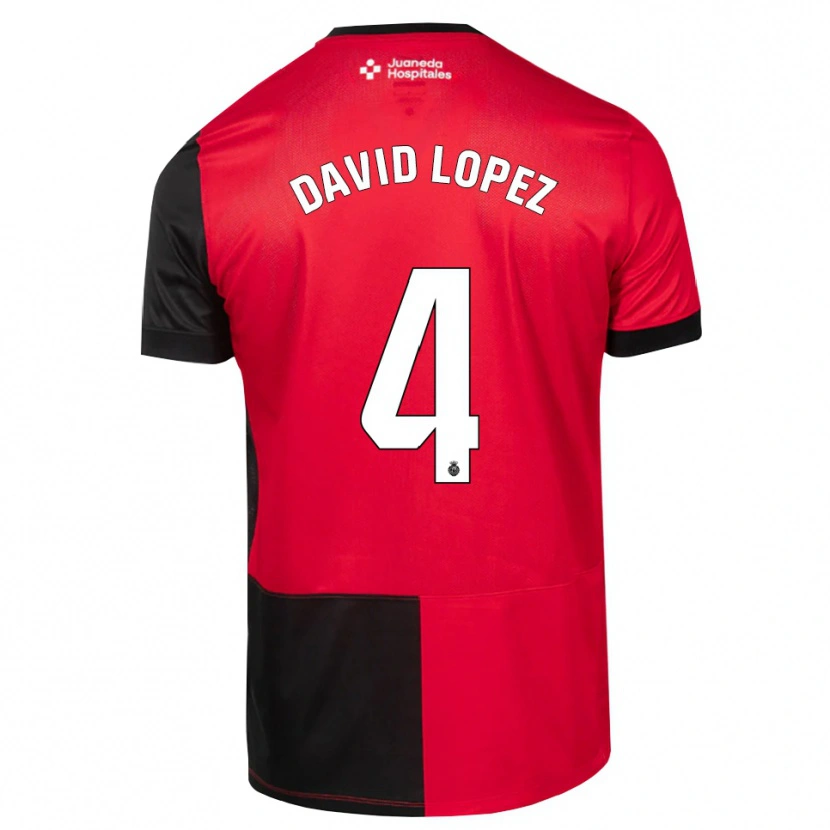 Danxen Dames David López #4 Zwart Rood Wit Thuisshirt Thuistenue 2026/27 T-Shirt België