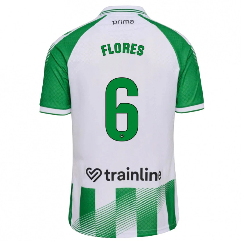 Danxen Dames Mateo Flores #6 Lichtgroen Zwart Wit Thuisshirt Thuistenue 2026/27 T-Shirt België