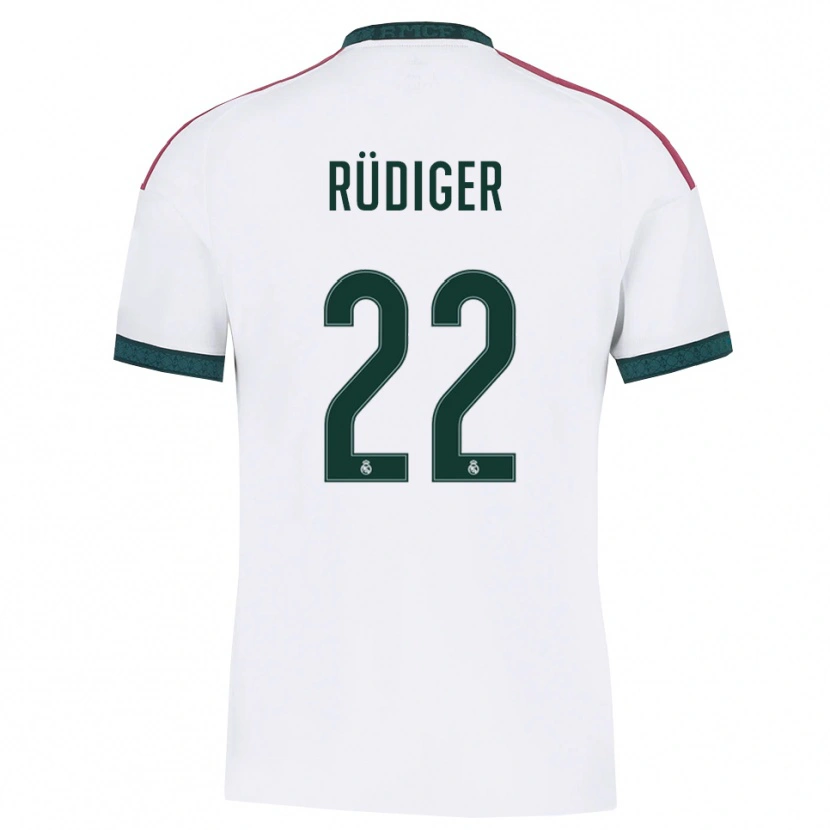 Danxen Dames Antonio Rüdiger #22 Donkergroen Wit Rood Thuisshirt Thuistenue 2026/27 T-Shirt België