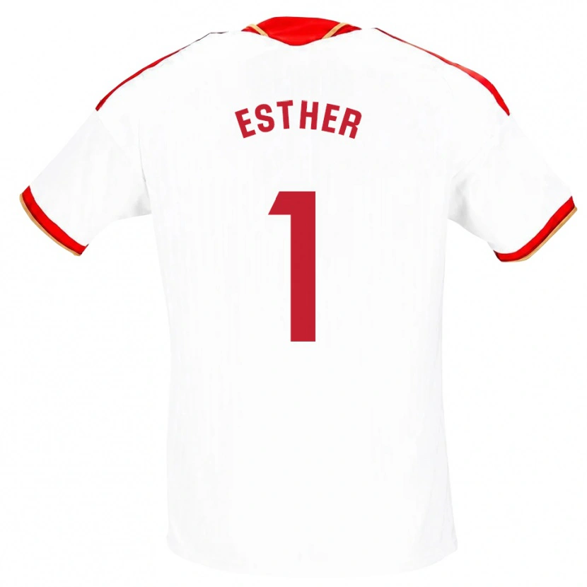 Danxen Dames Esther Sullastres Ayuso #1 Wit Rood Thuisshirt Thuistenue 2026/27 T-Shirt België