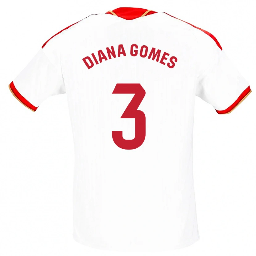 Danxen Dames Diana Catarina Ribeiro Gomes #3 Wit Rood Thuisshirt Thuistenue 2026/27 T-Shirt België