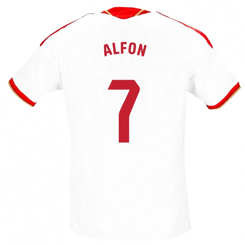 Danxen Dames Alfon González #7 Wit Rood Thuisshirt Thuistenue 2026/27 T-Shirt België