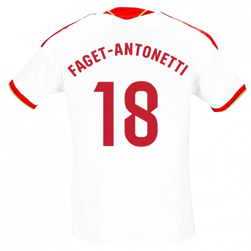 Danxen Dames Roméo Faget-Antonetti #18 Wit Rood Thuisshirt Thuistenue 2026/27 T-Shirt België