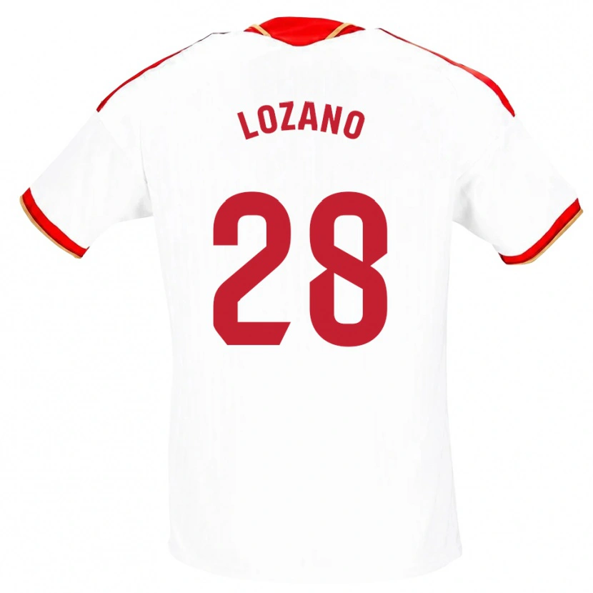 Danxen Dames Elena Lozano #28 Wit Rood Thuisshirt Thuistenue 2026/27 T-Shirt België