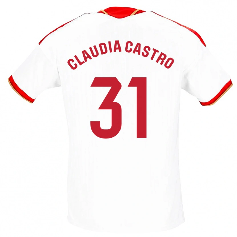 Danxen Dames Claudia Castro Romero #31 Wit Rood Thuisshirt Thuistenue 2026/27 T-Shirt België