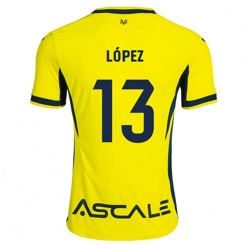 Danxen Dames Carlos López #13 Geel Zwart Rood Thuisshirt Thuistenue 2026/27 T-Shirt België
