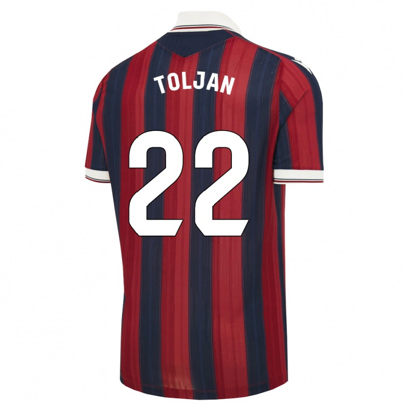 Danxen Dames Jeremy Toljan #22 Middernachtblauw Rood Thuisshirt Thuistenue 2026/27 T-Shirt België