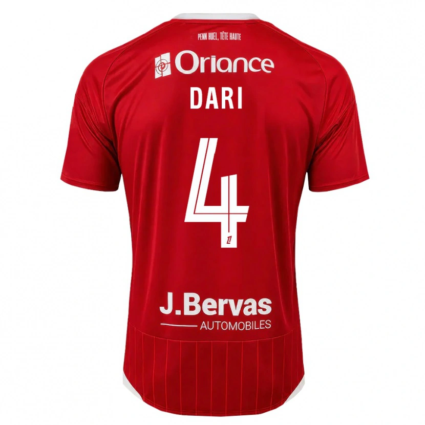 Danxen Dames Achraf Dari #4 Wit Rood Thuisshirt Thuistenue 2026/27 T-Shirt België