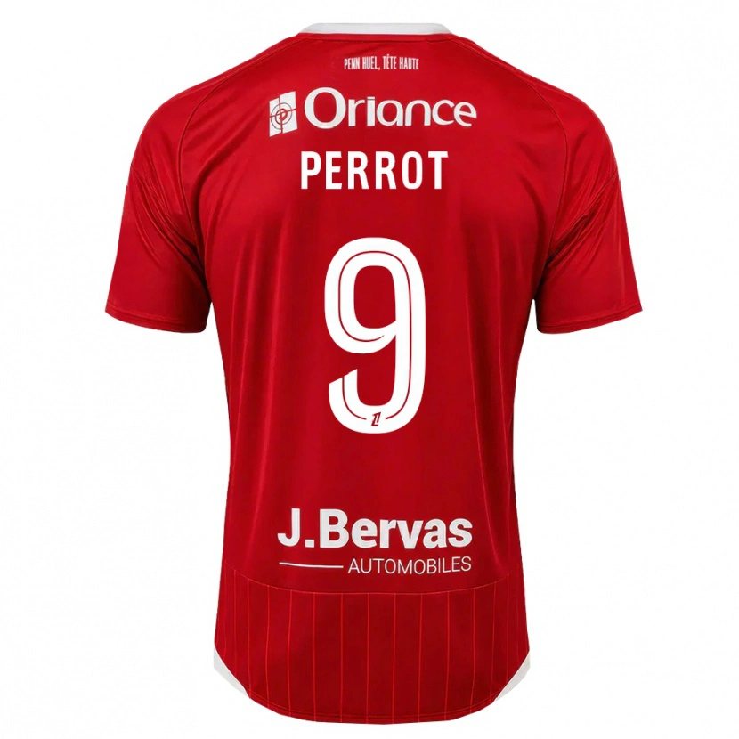 Danxen Dames Maël Perrot #9 Wit Rood Thuisshirt Thuistenue 2026/27 T-Shirt België