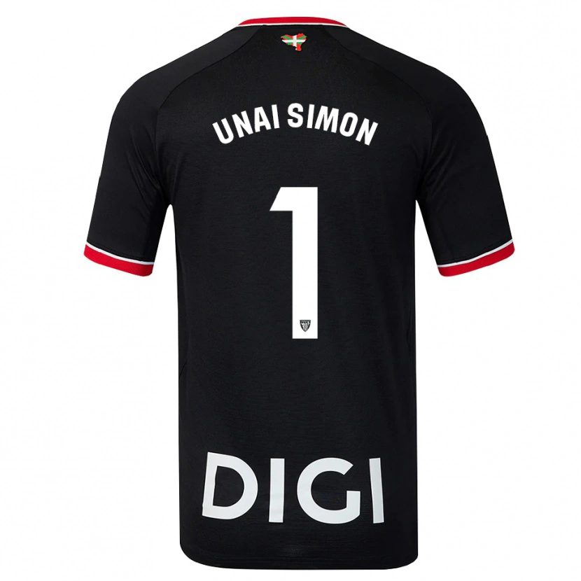 Danxen Dames Unai Simón #1 Zwart Wit Rood Uitshirt Uittenue 2026/27 T-Shirt België