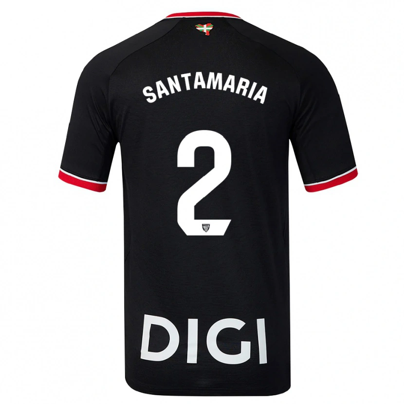 Danxen Dames Unai Santamaría #2 Zwart Wit Rood Uitshirt Uittenue 2026/27 T-Shirt België
