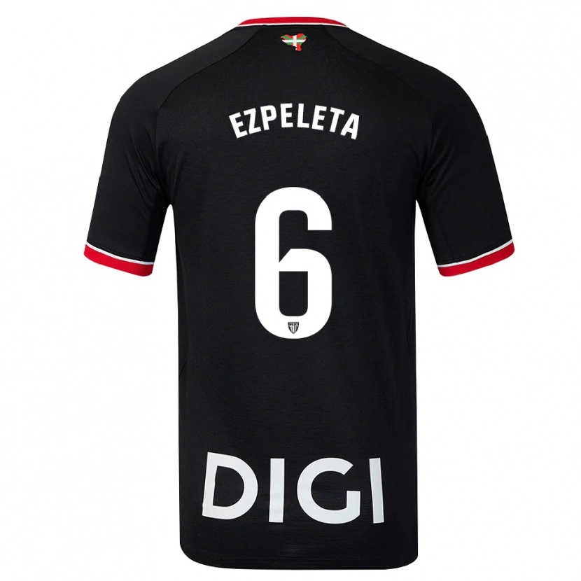 Danxen Dames Ander Ezpeleta #6 Zwart Wit Rood Uitshirt Uittenue 2026/27 T-Shirt België