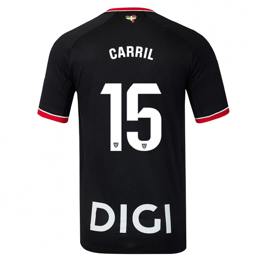 Danxen Dames Álex Carril #15 Zwart Wit Rood Uitshirt Uittenue 2026/27 T-Shirt België