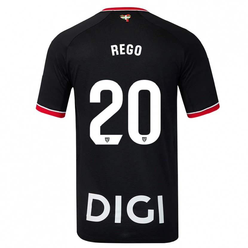 Danxen Dames Alejandro Rego #20 Zwart Wit Rood Uitshirt Uittenue 2026/27 T-Shirt België