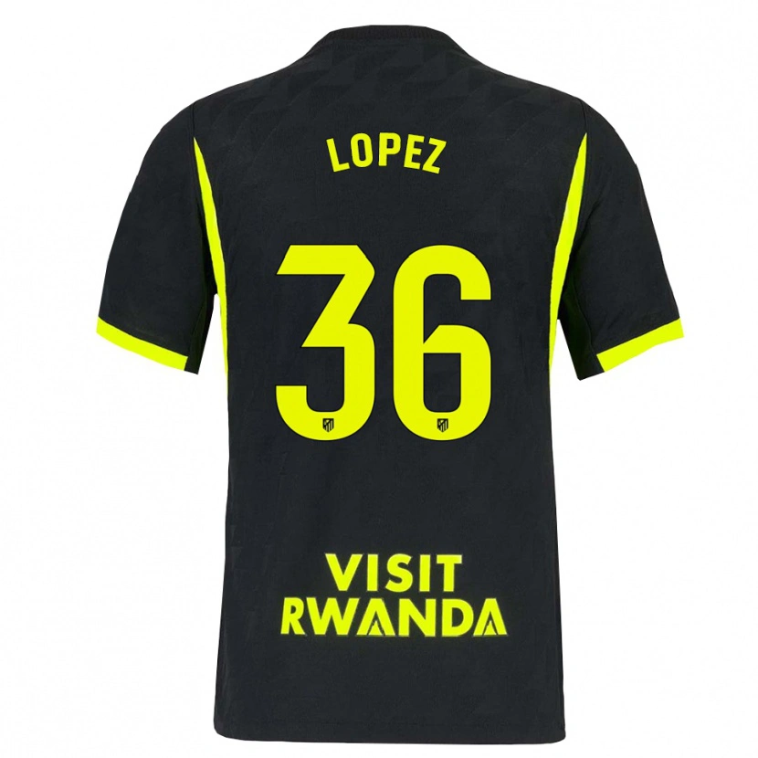 Danxen Dames David Lopez #36 Heldergroen Zwart Uitshirt Uittenue 2026/27 T-Shirt België