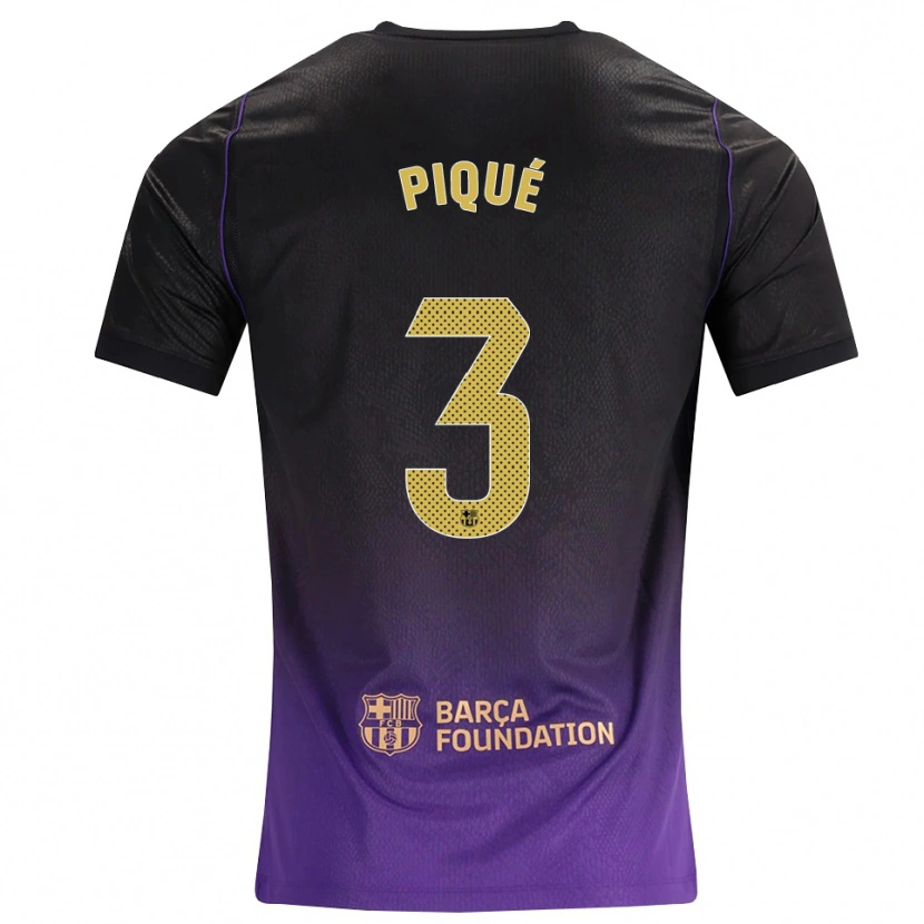 Danxen Dames Gerard Pique #3 Paars Geel Zwart Uitshirt Uittenue 2026/27 T-Shirt België