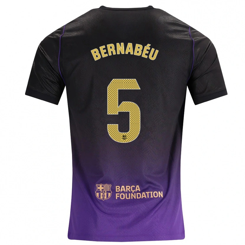 Danxen Dames Pol Bernabéu #5 Paars Geel Zwart Uitshirt Uittenue 2026/27 T-Shirt België