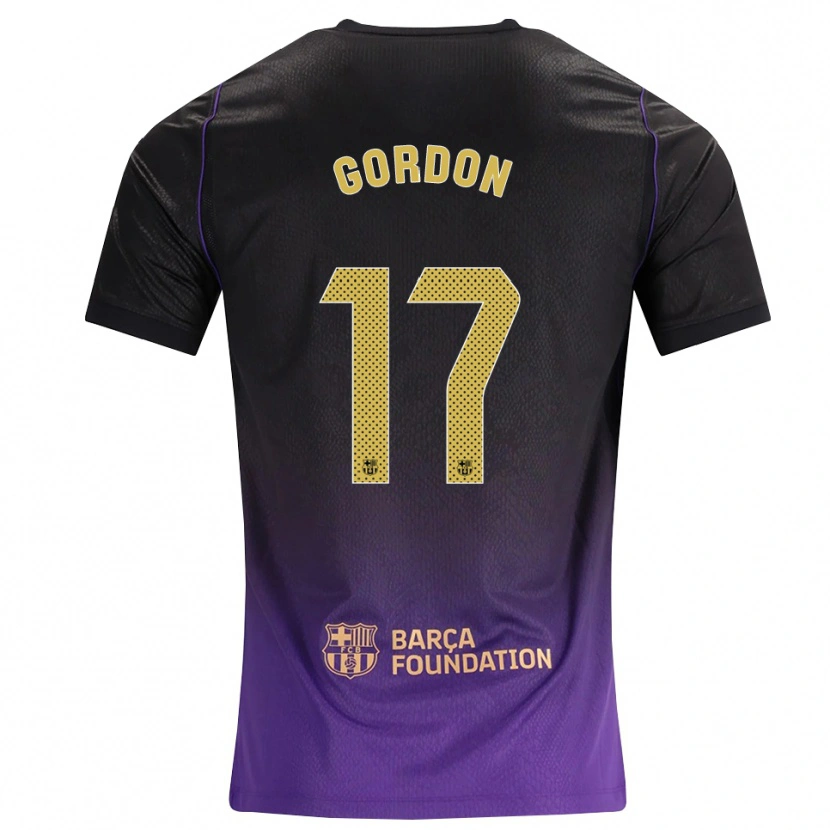 Danxen Dames Anthony Gordon #17 Paars Geel Zwart Uitshirt Uittenue 2026/27 T-Shirt België