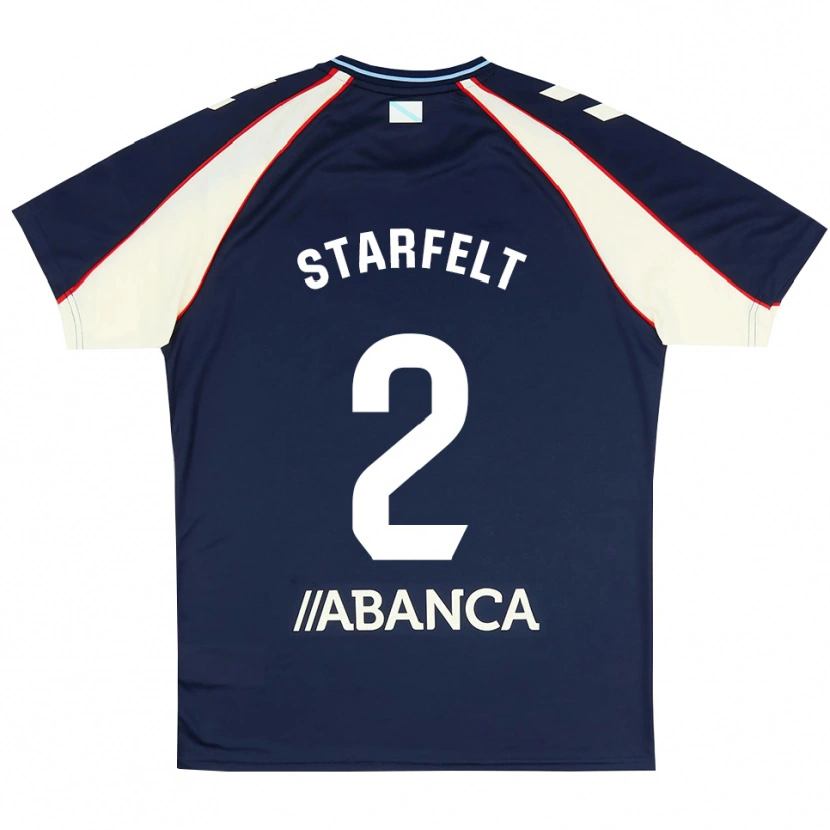 Danxen Dames Carl Starfelt #2 Koninklijk Blauw Rood Wit Uitshirt Uittenue 2026/27 T-Shirt België