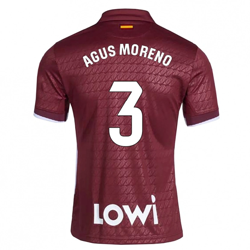 Danxen Dames Agus Moreno #3 Donkerrood Wit Uitshirt Uittenue 2026/27 T-Shirt België