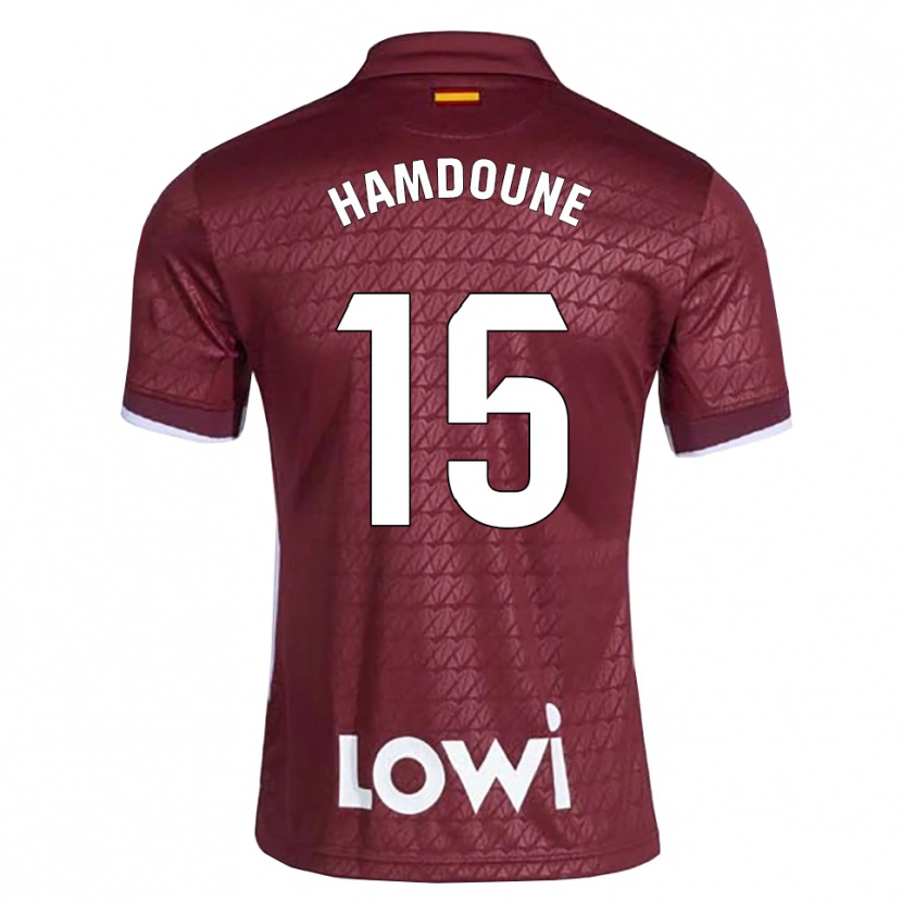Danxen Dames Mohamed Hamdoune #15 Donkerrood Wit Uitshirt Uittenue 2026/27 T-Shirt België