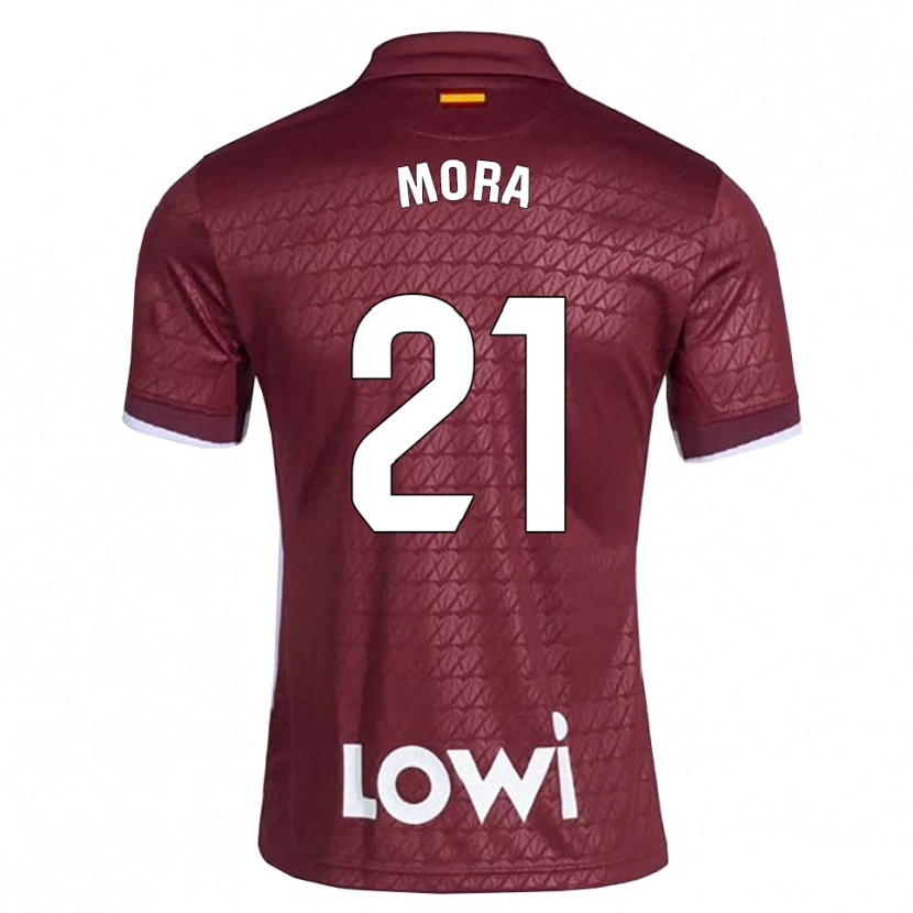 Danxen Dames Adrià Mora #21 Donkerrood Wit Uitshirt Uittenue 2026/27 T-Shirt België