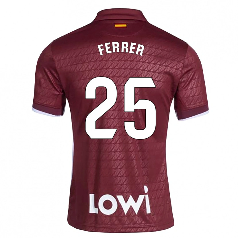 Danxen Dames Diego Ferrer #25 Donkerrood Wit Uitshirt Uittenue 2026/27 T-Shirt België