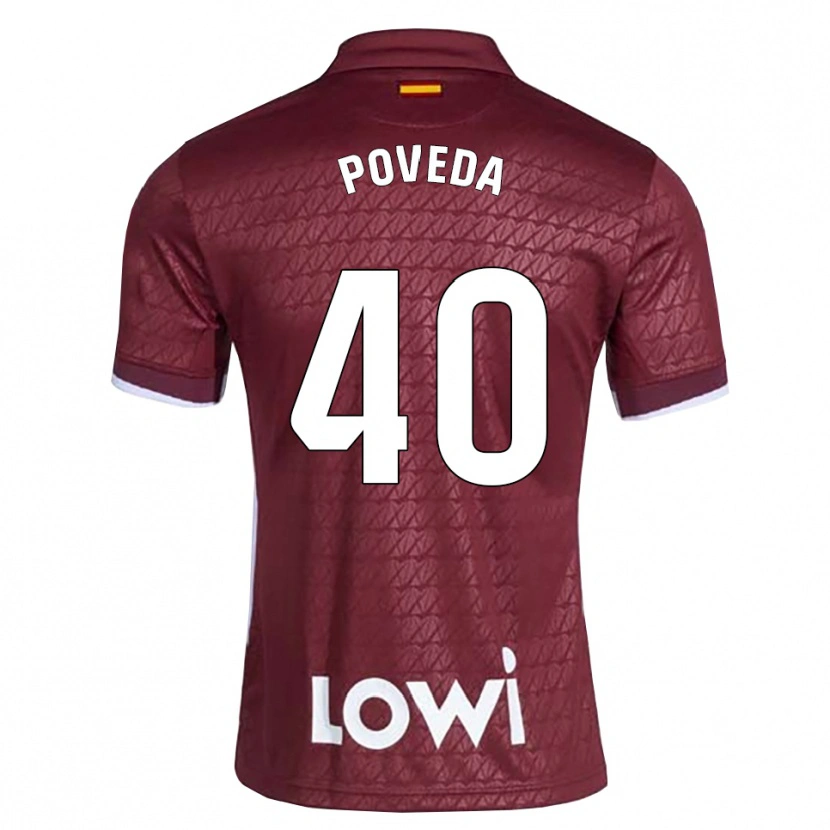 Danxen Dames Pedro Poveda #40 Donkerrood Wit Uitshirt Uittenue 2026/27 T-Shirt België