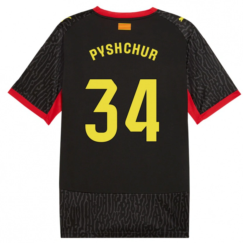 Danxen Dames Oleksandr Pyshchur #34 Zwart Geel Rood Uitshirt Uittenue 2026/27 T-Shirt België